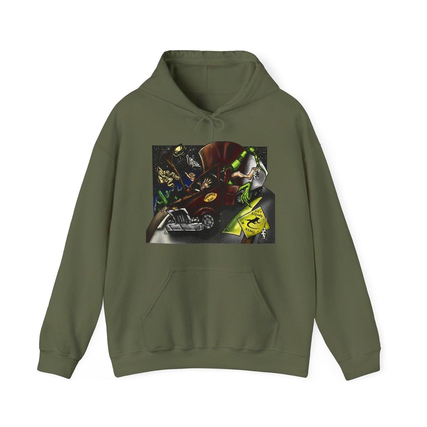 Wild Boy Trucker Lizard Slayer, Unisex Heavy Blend™ Hooded Sweatshirt