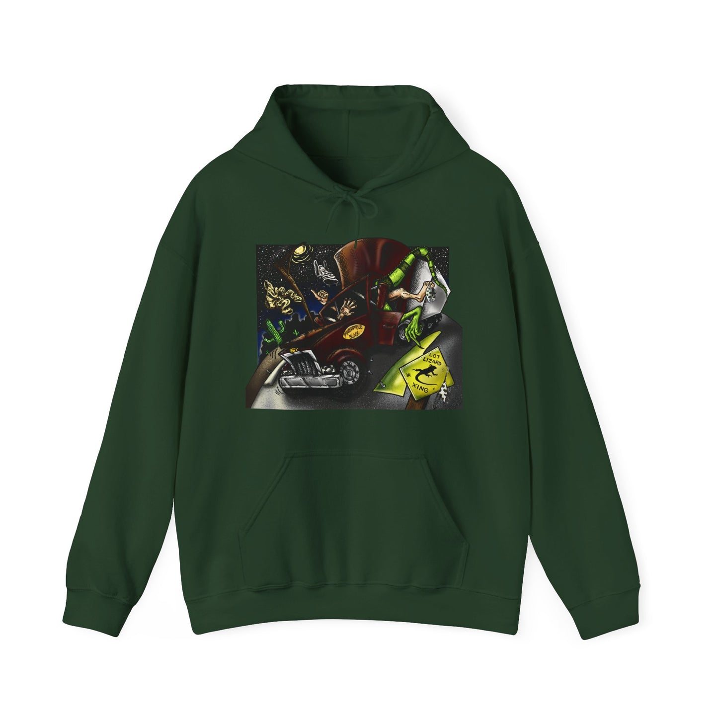 Wild Boy Trucker Lizard Slayer, Unisex Heavy Blend™ Hooded Sweatshirt