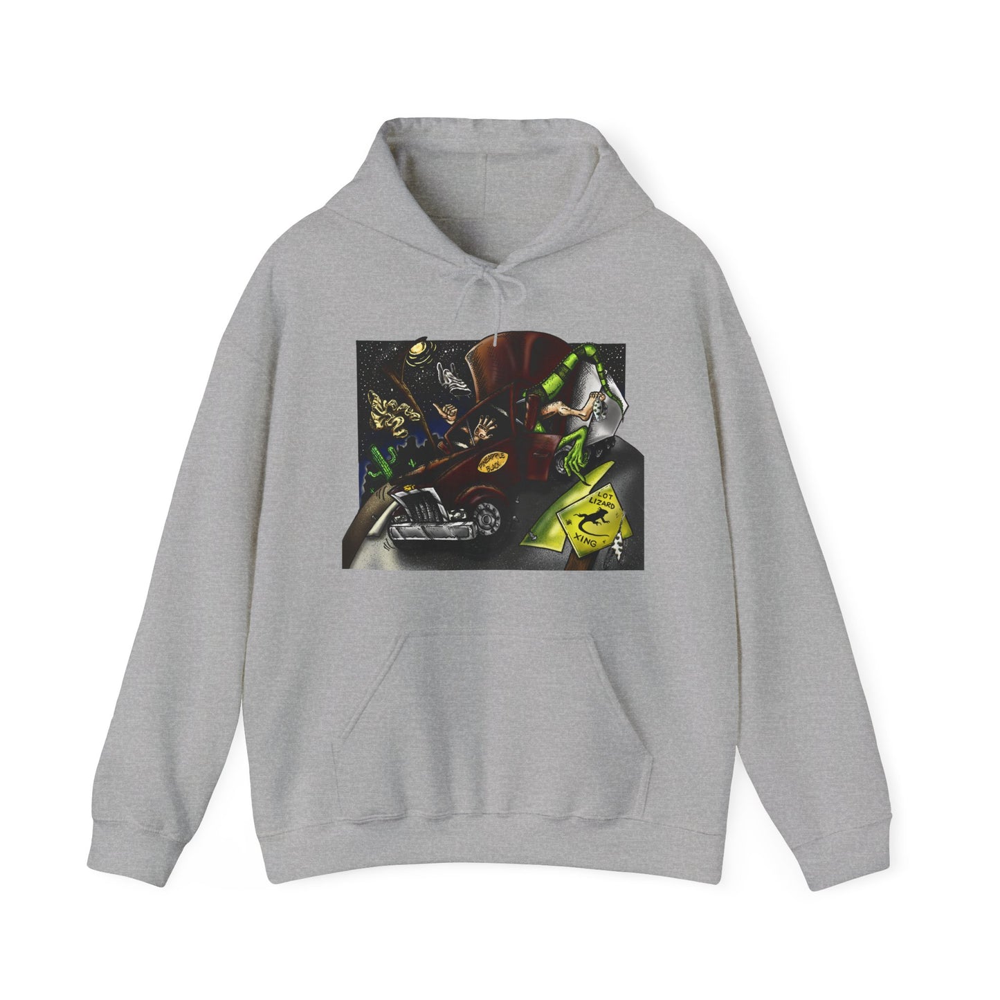 Wild Boy Trucker Lizard Slayer, Unisex Heavy Blend™ Hooded Sweatshirt